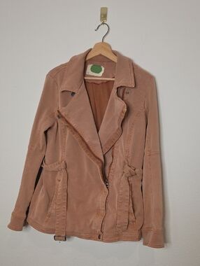 Anthropologie Dusty Rose Utility Jacket with Waist Tie